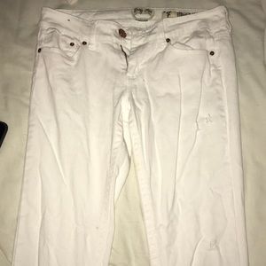 White ripped jeans